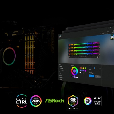 Модуль памяти для компьютера DDR4 32GB (2x16GB) 3000 MHz Fury Renegade RGB Kingston Fury (ex.HyperX) (KF430C15RB1AK2/32)