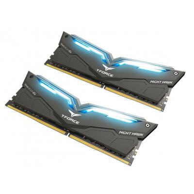 Модуль памяти для компьютера DDR4 16GB (2x8GB) 3200 MHz T-Force Night Hawk Blue LED Team (THBD416G3200HC16CDC01)