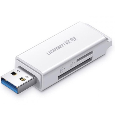 Зчитувач флеш-карт Ugreen USB 3.0 to TF + SD CM104 White (40753)