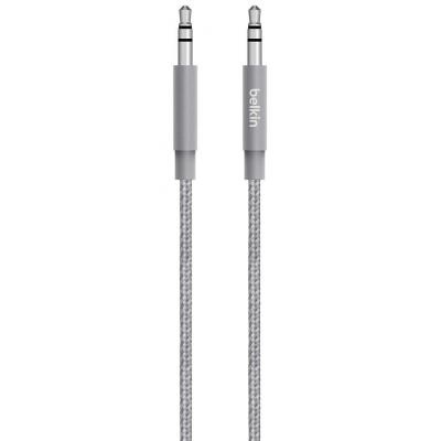 Кабель мультимедийный Jack 3.5mm - jack 3.5mm Premium 1.2m, gray Belkin (AV10164BT04-GRY)