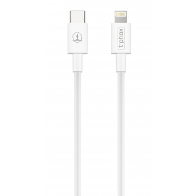 Дата кабель USB-C to Lightning 1.0m White T-Phox (T-CL834)