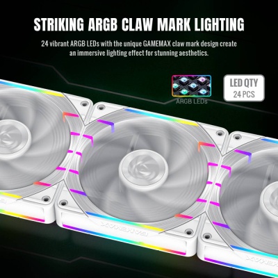 Кулер до корпусу Gamemax Tornado T12 ARGB-W