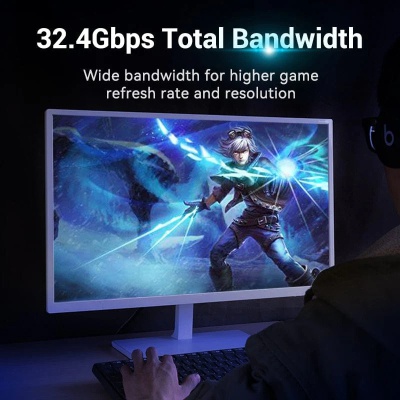 Кабель мультимедійний DisplayPort M to DisplayPort M 2.0m black Vention (HCCBH)