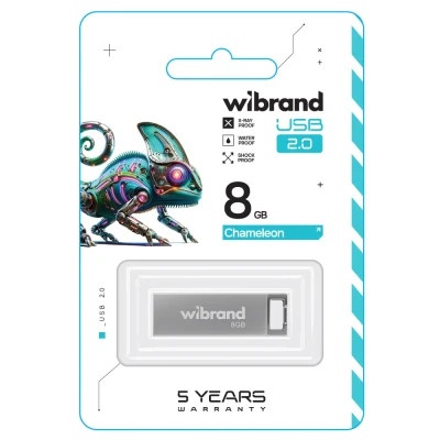 USB флеш накопичувач Wibrand 8GB Chameleon Silver USB 2.0 (WI2.0/CH8U6S)