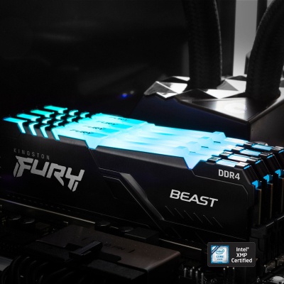 Модуль памяти для компьютера DDR4 64GB (2x32GB) 2666 MHz Beast RGB Kingston Fury (ex.HyperX) (KF426C16BBAK2/64)