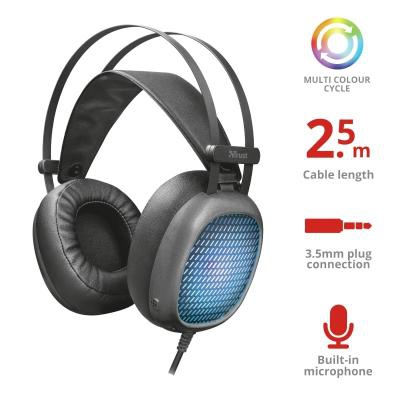 Наушники Trust Lumen Illuminated 3.5mm BLACK (22447)