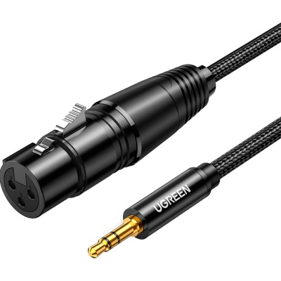 Кабель мультимедійний 3.5mm M to XLR F 2.0m AV182 black UGREEN (20244)