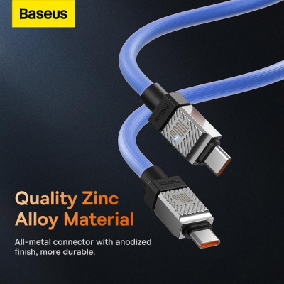 Дата кабель USB-C to USB-C 1.0m CoolPlay Fast Charging 100W blue Baseus (CAKW000203)