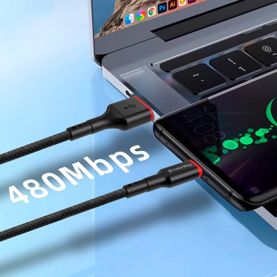 Дата кабель USB 2.0 AM to Type-C 1.0m 2.4А black ColorWay (CW-CBUC064-BK)