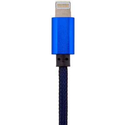 Дата кабель LogicPower USB 2.0 -> Lightning 1м Bl (метал. плетение)  синий /Retai (5125)