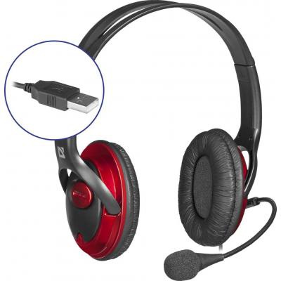 Наушники Defender Phoenix 875U USB Black-Red (63876)
