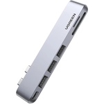 Концентратор Ugreen 2xUSB-C to 3xUSB 3.0 + SD/TF + PD CM251 gray (60560)