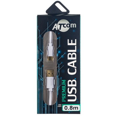 Дата кабель USB-C to Lightning 0.8m GOLD plated Atcom (A15277)