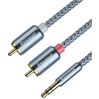Кабель мультимедійний 3.5mm M to 2xRCA M 3.0m Essager (EYPZJ-MYC0G)