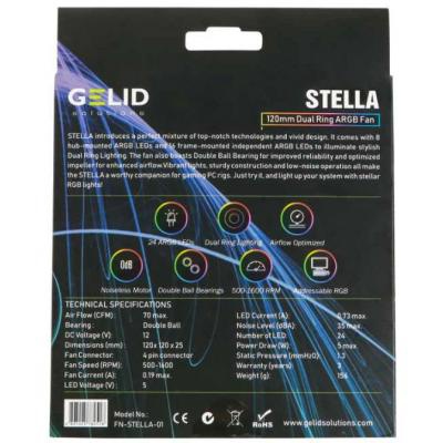 Кулер для корпуса Gelid Solutions Stella ARGB 120mm (FN-STELLA-01)