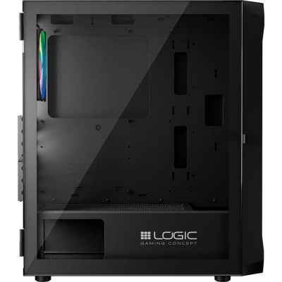 Корпус для ПК Logic concept PORTOS MESH+GLASS ARGB fans 4x120mm BLACK (AT-PORTOS-10-0000000-0002)