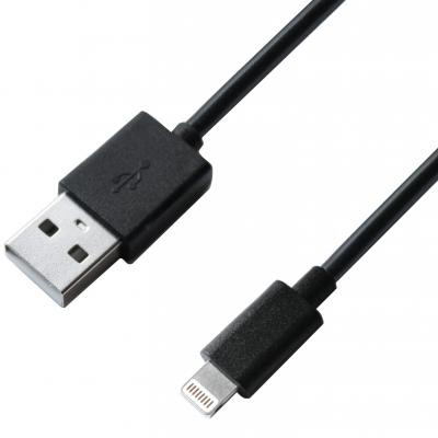 Дата кабель USB 2.0 AM to Lightning 1.0m Cu, 2.1А, Black Grand-X (PL01BS)