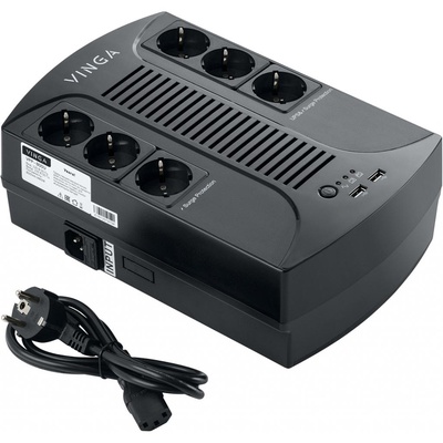 Источник бесперебойного питания Vinga 800VA-PU, 2USB*5V /1A (VPP-800U)
