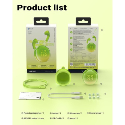 Навушники Acefast T9 Avocado Green (6974316282556)