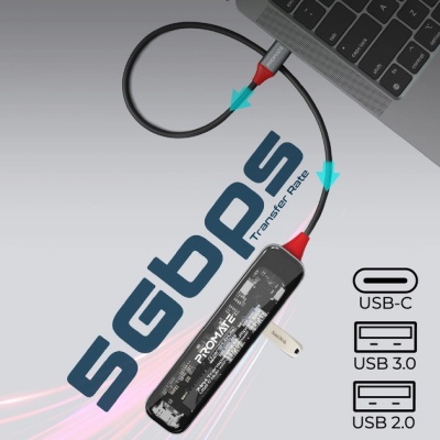 Концентратор Promate USB-C 7-in-1 Promate transhub-lite (transhub-lite)