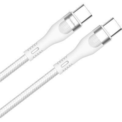 Дата кабель USB-C to USB-C 1.0m (PD Fast Charging 240W) 5А white ColorWay (CW-CBPDCC065-WT)