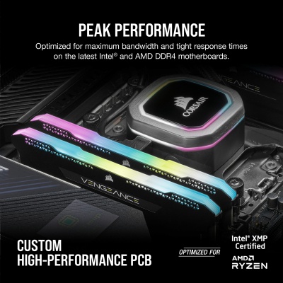 Модуль пам'яті для комп'ютера DDR4 32GB (2x16GB) 3200 MHz Vengeance RGB PRO SL Black Corsair (CMH32GX4M2Z3200C16)