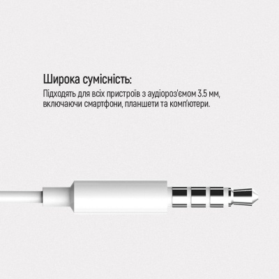 Навушники ColorWay 3.5 mm Wired Earphone Sound Wave White (CW-WD04WT)