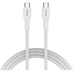 Дата кабель USB-C to USB-C 1.0m OnWire 60CL C-C 60W COLOR Braided 1m White Canyon (CND-CCAP60AB10W)