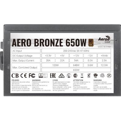 Блок питания AeroCool 650W AERO BRONZE (AERO BRONZE 650W)