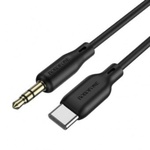 Кабель мультимедійний USB-C to 3.5mm M 1.0m silicone black BOROFONE (6941991101069)