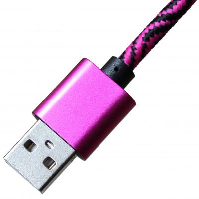 Дата кабель Grand-X USB - micro USB, Cu, 1.5A, Rose/Black, 1m (FM05RSB)