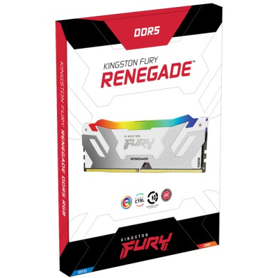 Модуль пам'яті для комп'ютера DDR5 64GB (2x32GB) 6000 MHz Renegade RGB White XMP Kingston Fury (ex.HyperX) (KF560C32RWAK2-64)