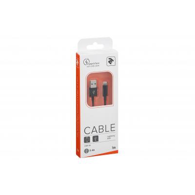 Дата кабель USB 2.0 AM to Lightning 1.0m 2.4A black 2E (2E-CCLAB-BL)