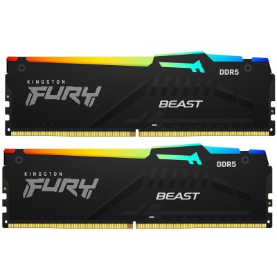 Модуль пам'яті для комп'ютера DDR5 32GB (2x16GB) 5600 MHz FURY Beast RGB Kingston Fury (ex.HyperX) (KF556C40BBAK2-32)