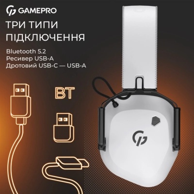 Навушники GamePro Genesis Mercury Pro 3-Mode White (HSW120W)