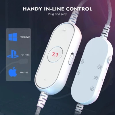 Навушники Fifine H6 RGB 7.1 White (H6W)