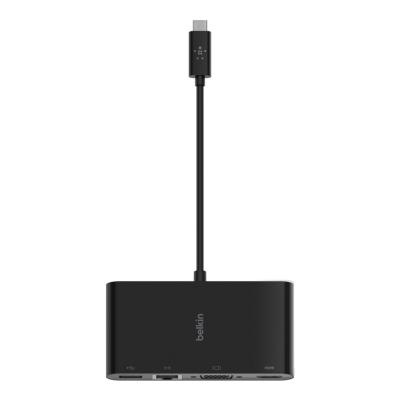 Перехідник Belkin USB-C to Ethernet, HDMI, VGA, USB-A, black (AVC005BTBK)