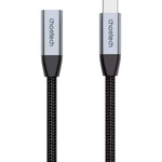 Дата кабель USB-C 3.1 AM/AF 2.0m 10Gbps 100W nylon braid Choetech (XCC-1039-CA-GY)