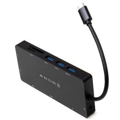 Концентратор Vinga USB-C 3.1 to VGA+HDMI+RJ45+3xUSB3.0+USB2.0+SD/TF+PD+Audio (VHYC10)