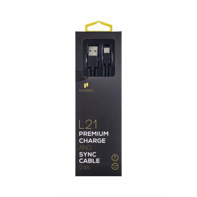 Дата кабель USB 2.0 AM to Type-C 1.0m black PURIDEA (L21-USB-C Black)