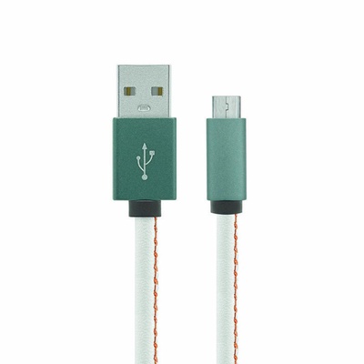 Дата кабель Gelius Leather Edition MicroUSB White (40411)