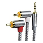 Кабель мультимедійний 3.5mm M to 2xRCA M 3.0m 90° corner Essager (EYPWT-MYC0G-P)