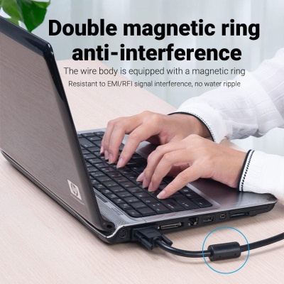 Кабель мультимедійний VGA M to VGA M 20.0m black Vention (DAEBQ)