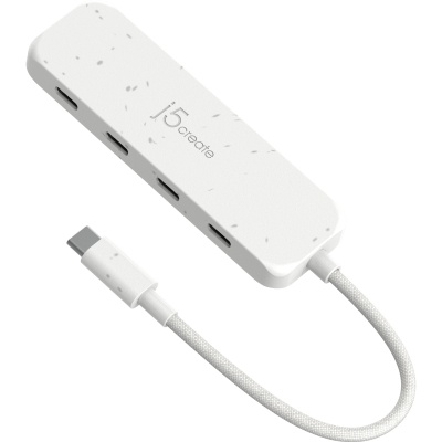 Концентратор J5create USB-C to 4xUSB-C 3.2 10Gbps white (JCH345EW-N)