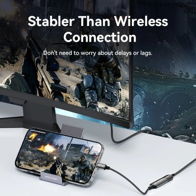 Кабель мультимедійний USB-C to DisplayPort M 0.25m 8K black Vention (CRGBC)