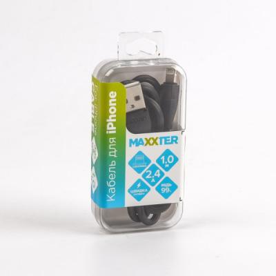 Дата кабель USB 2.0 AM to Lightning 1.0m Maxxter (UB-L-USB-01BK)