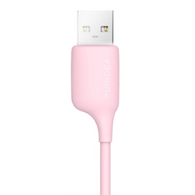 Дата кабель USB 2.0 AM to Lightninng 1.0m Pink PURIDEA (L02-Pink)