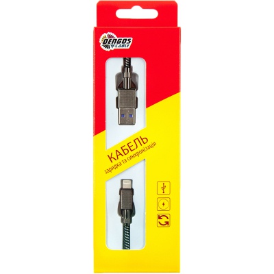 Дата кабель USB 3.0 AM to Lightning 1.0m 4A black Dengos (NTK-L-KPR-USB3-BLACK)