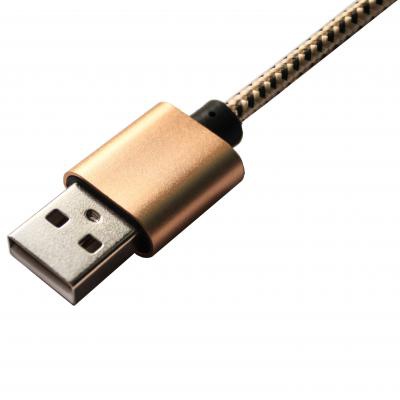 Дата кабель USB 2.0 AM to Micro 5P 1.0m Yellow-Black/Gold Grand-X (FM01YBG)