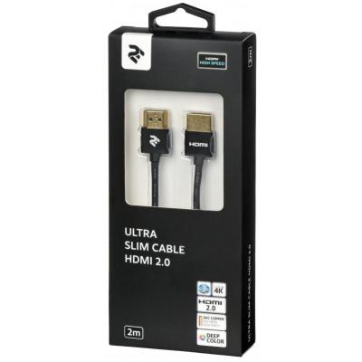 Кабель мультимедийный HDMI to HDMI 2.0m 2E (2E-W9668BL-2M)